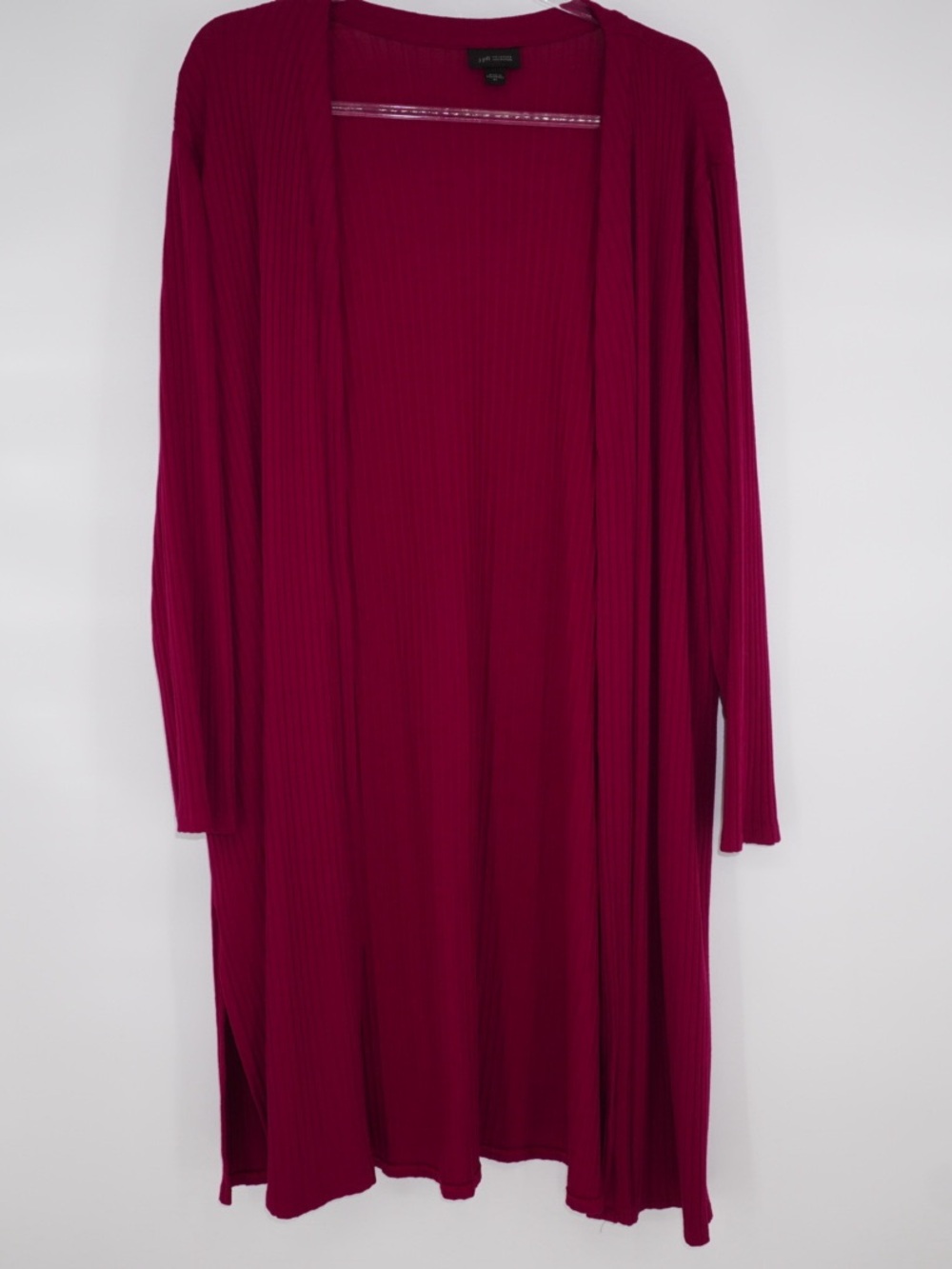 J.Jill Wearever Collection knit Duster Open Front Cardigan Pink Magenta XL